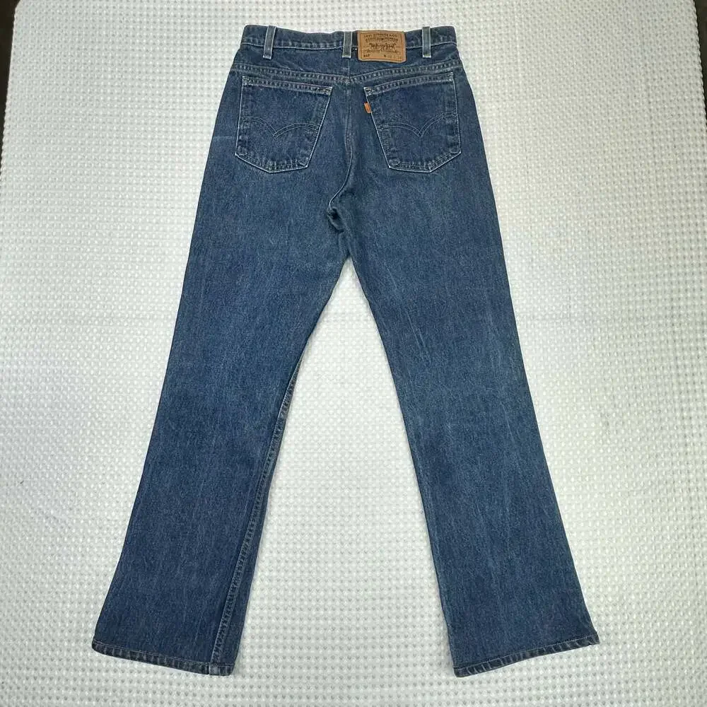 Vintage Levi's 517 Orange Tab Bootcut Denim Jeans Made in USA W32 L29